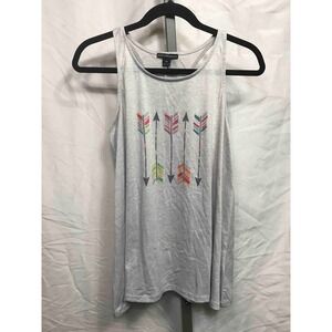 Parade Street Products Gray Arrow Print Racerback Tank Top Womens Size M
